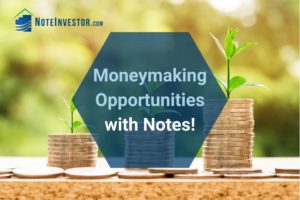 Photo of Stacks of Coins and "Moneymaking Opportunities with Notes!"