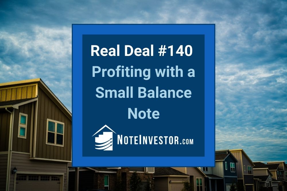 Photo of Row of Houses with Words "Profiting with a Small Balance Note"