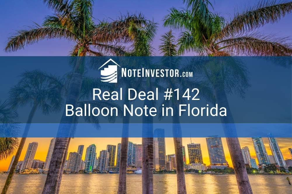 Photo of Florida Skyline with words: "Real Deal #142 Balloon Note in Florida"