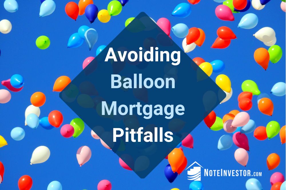 Image of Hundreds of Colorful Balloon in the Ski with Words "Avoiding Balloon Mortgage Pitfalls"