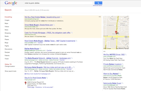 Note buyers dallas google search