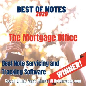 Graphic Announcing Best Note Servicing & Tracking Software