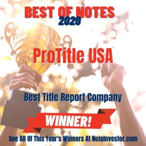 Graphic Announcing Best Title Report Company