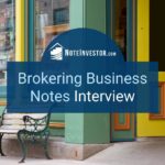 Photo of Store Front with Words: "Brokering Business Notes Interview"