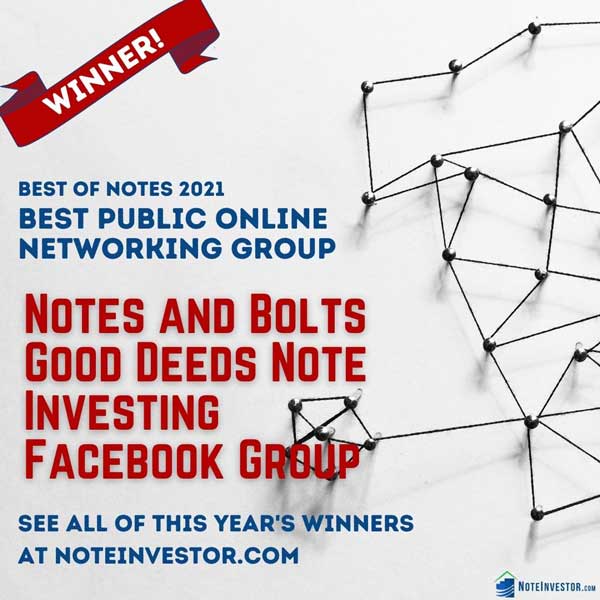 Best Online Networking Group for Note Investors, Best of Notes 2021