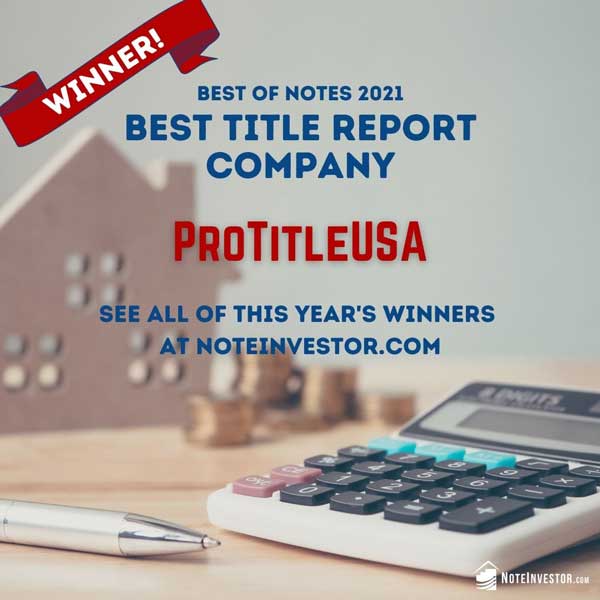 Announcement for Best Title Report Company, Best of Notes 2021