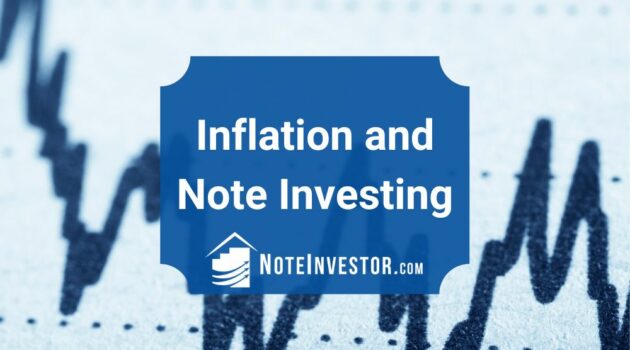 Graph Showing Inflation with Words "Inflation and Note Investing"