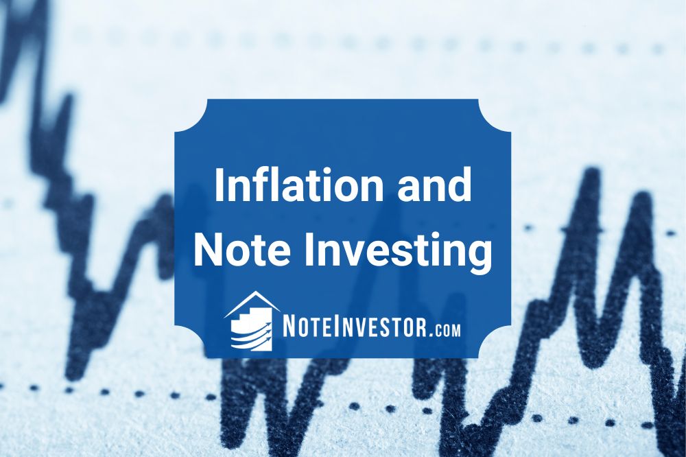 Graph Showing Inflation with Words "Inflation and Note Investing"