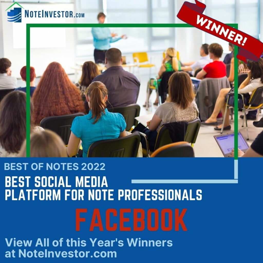 2022 Best of Notes, Best Social Media Platform for Note Professionals Winner Image