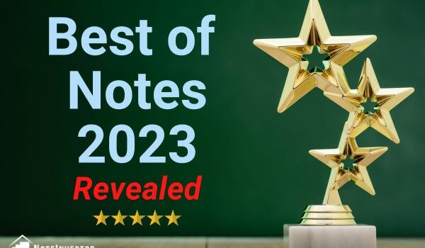 Image with Trophy of Stars with Words "Best of Notes 2023 Revealed"