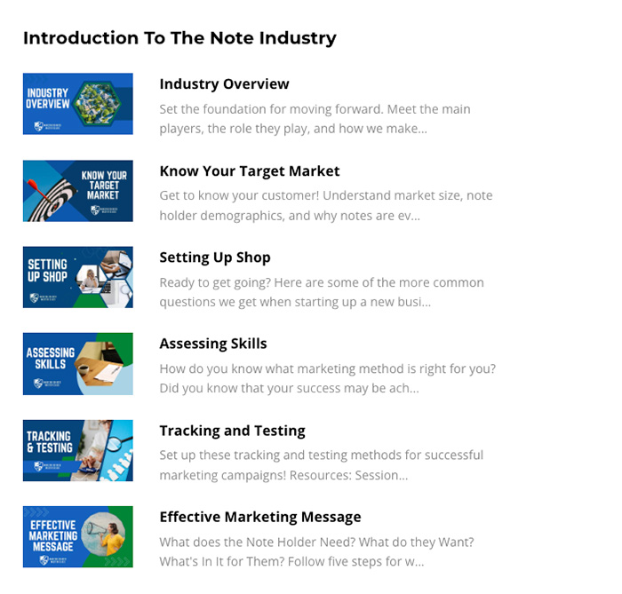 Image of the Introduction to the Note Industry module in Finding Cash Flow Notes